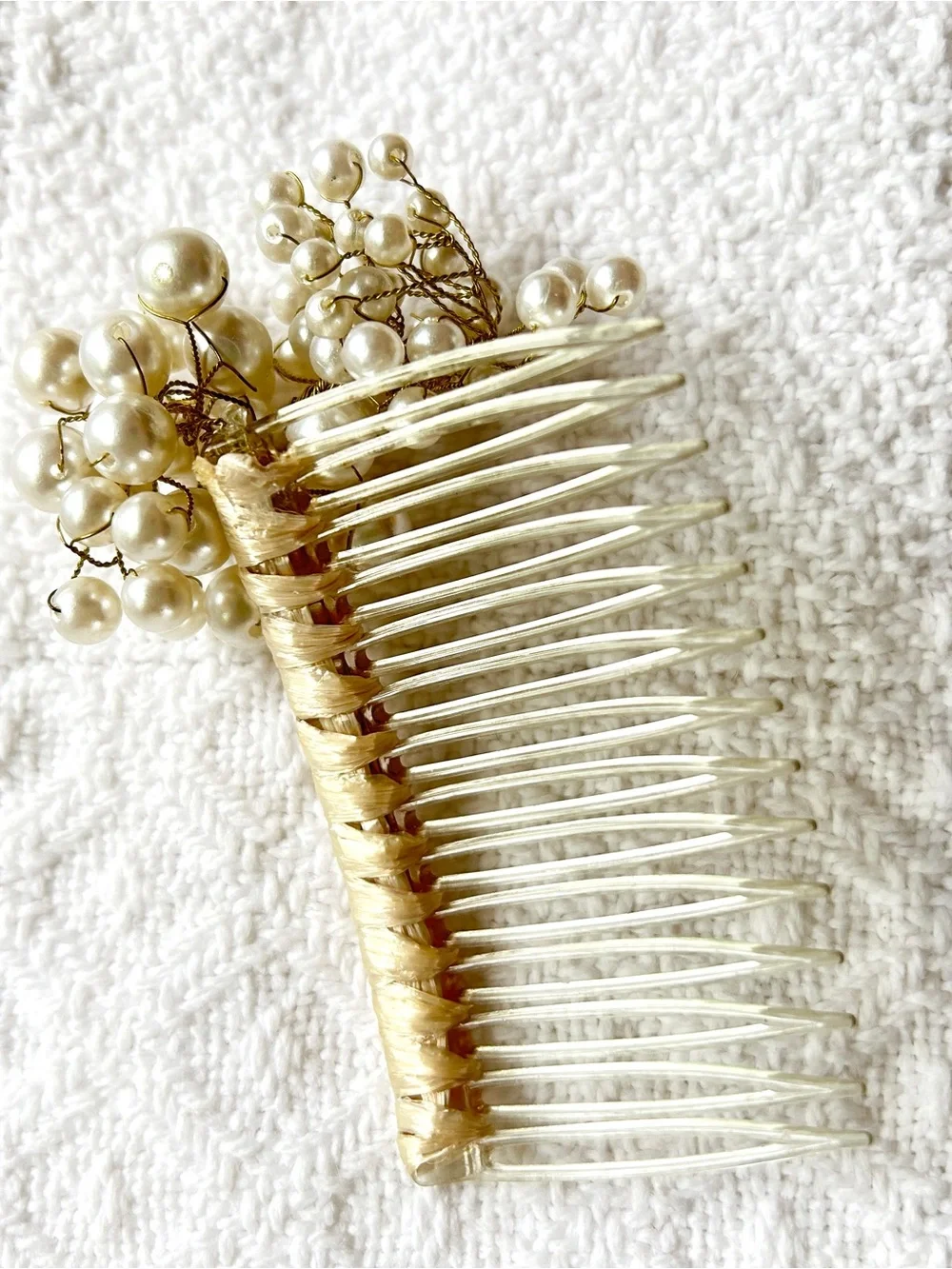 Vintage Pearl Cluster Hair Comb 1980s Bridal Hair Accessory Wedding Prom Updo